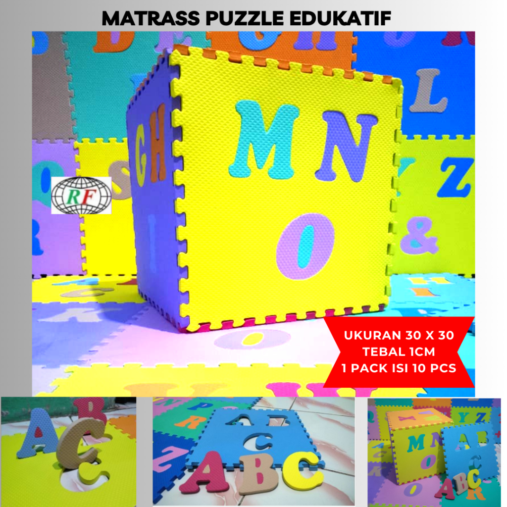 Matrass puzzle lantai Karpet Puzzle 30x30x1cm Alas Matrass Edukatif ABJAD