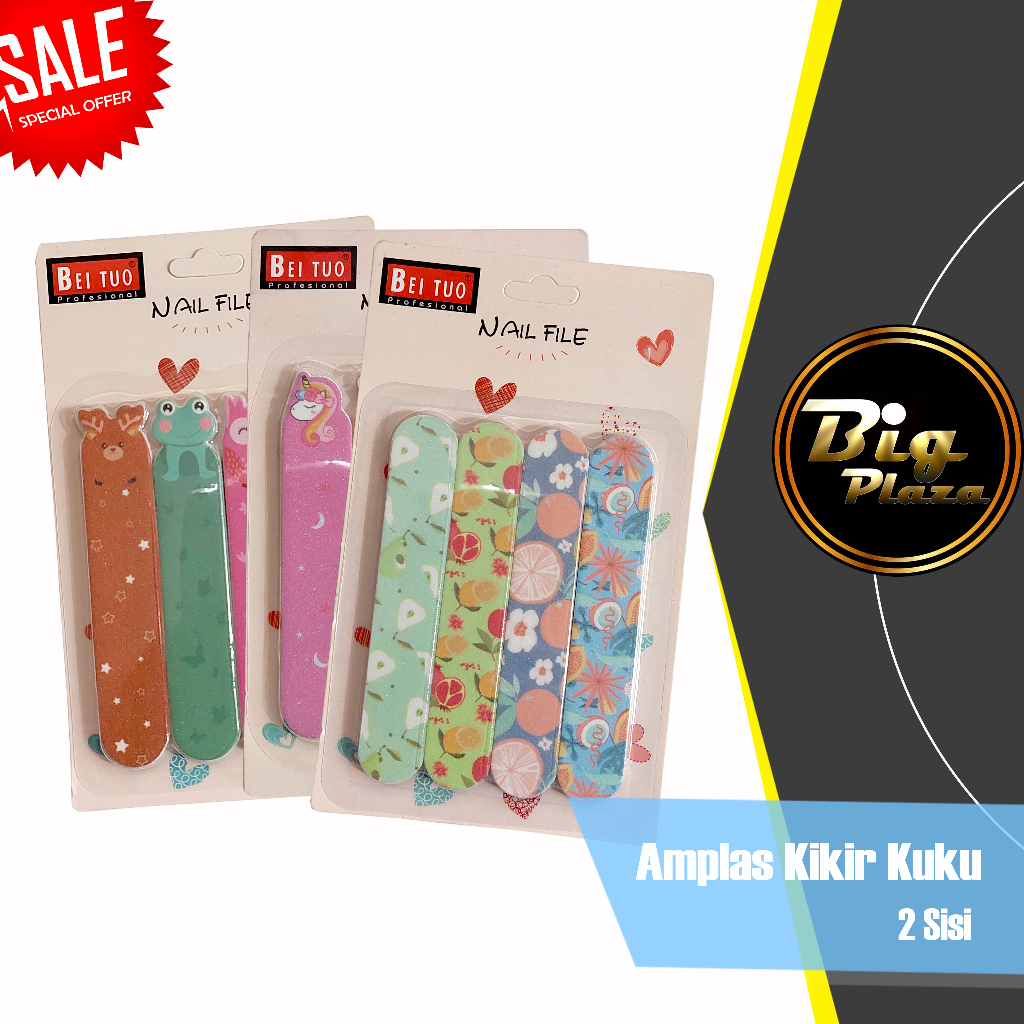 Amplas Kikir Kuku Karakter 2 Sisi Bei Tuo Nail File isi 4pcs 0917