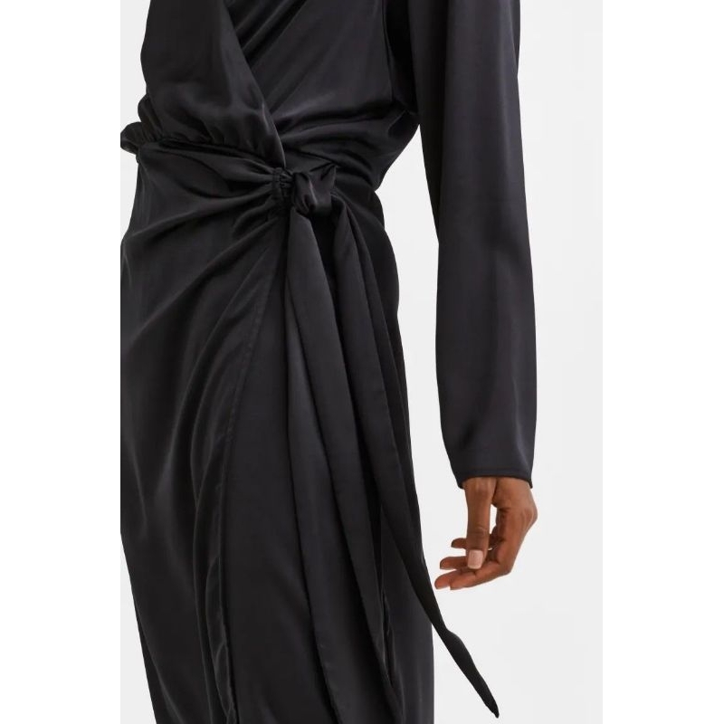 Hm silk wrap neck dress