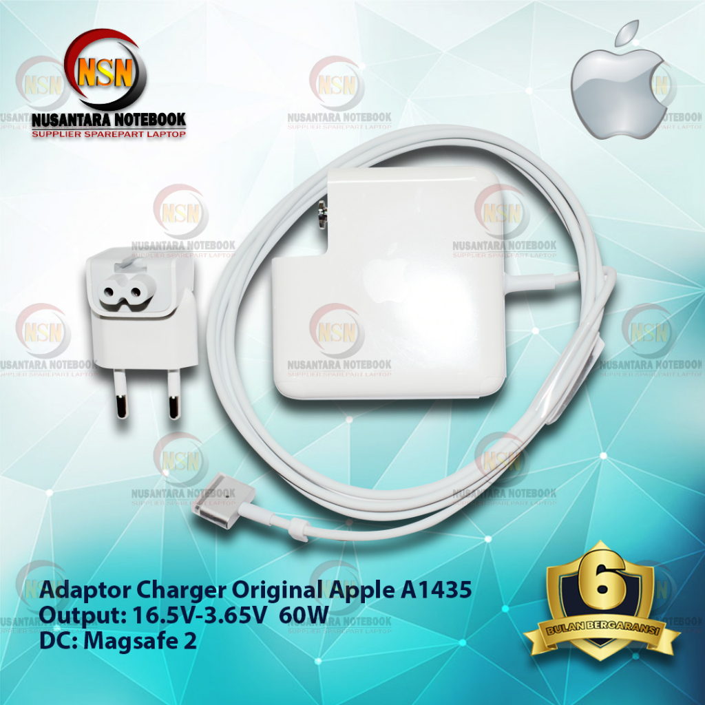 Adaptor Apple 16.5V 3.65A 60W MS 2 Dus Putih