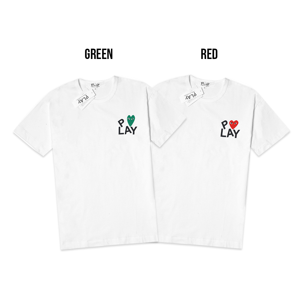 CDG Play Heart Text T-Shirt