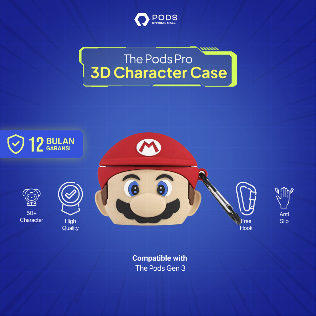 [CASE ONLY] 3D Case / Casing ThePods PRO 1 / PRO 2nd Premium 3D Cartoon Silicone Case - By PodsIndonesia