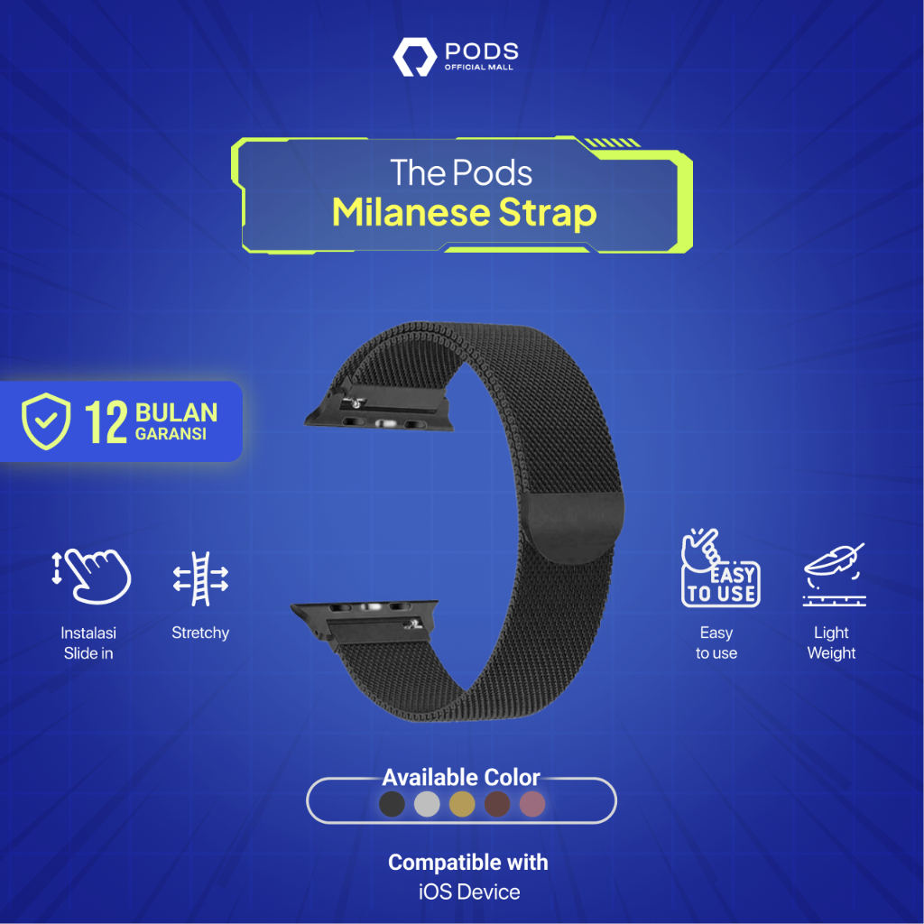 STRAP Milanese Loop Stainless Steel - Strap for iWatch &amp; Apple Watch - by PodsIndonesia