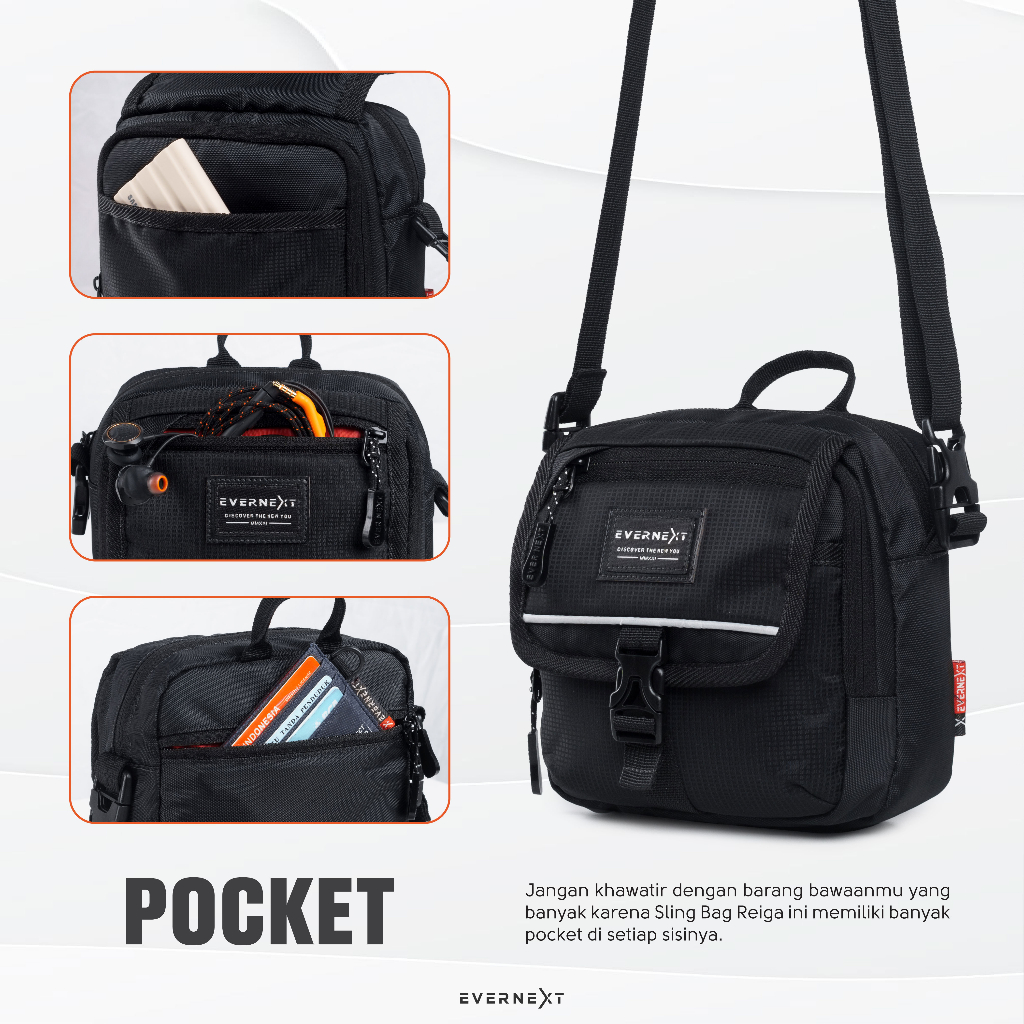 Sling Bag Cowok Casual Trendi Tas Selempang Pria Stylish Model Terbaru Hangout Kerja Kuliah Sekolah UE107