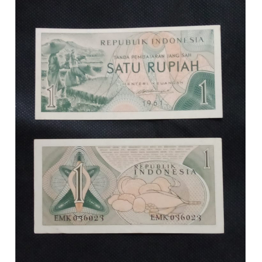 Uang Kertas Kuno Indonesia Tahun 1961 RP1