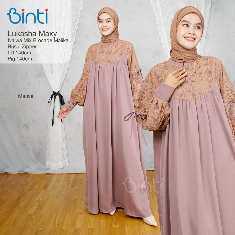 Dress Wanita LD140 XXXXL Lukasha Maxy Ori Binti Gamis Terbaru Murah Syari Super Jumbo Krisan Lilly