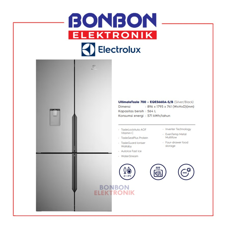 Electrolux Kulkas Side by Side 562L EQE5660A-S / EQE5660A S