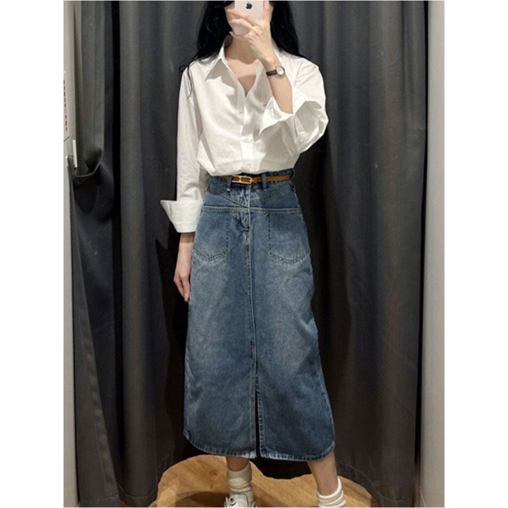 Rok denim import high waist kekinian murah terbaru