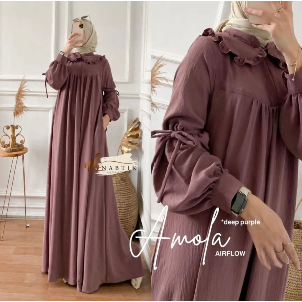 AMOLA DRESS CRINCLE AIRFLOW // GAMIS MUSLIMAH REMPEL CRINCLE AIRFLOW