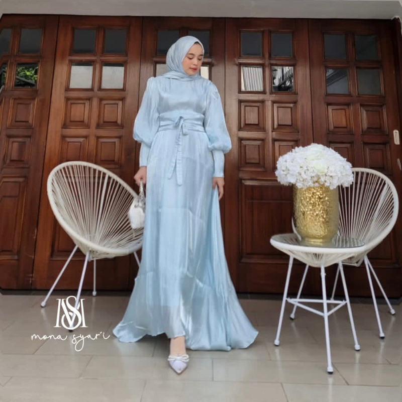 Khadijah Set Pashmina by M.E Mona Syari ORIGINAL 100% Premium Dress Gamis Gaun Hijab Mewah REALPIC