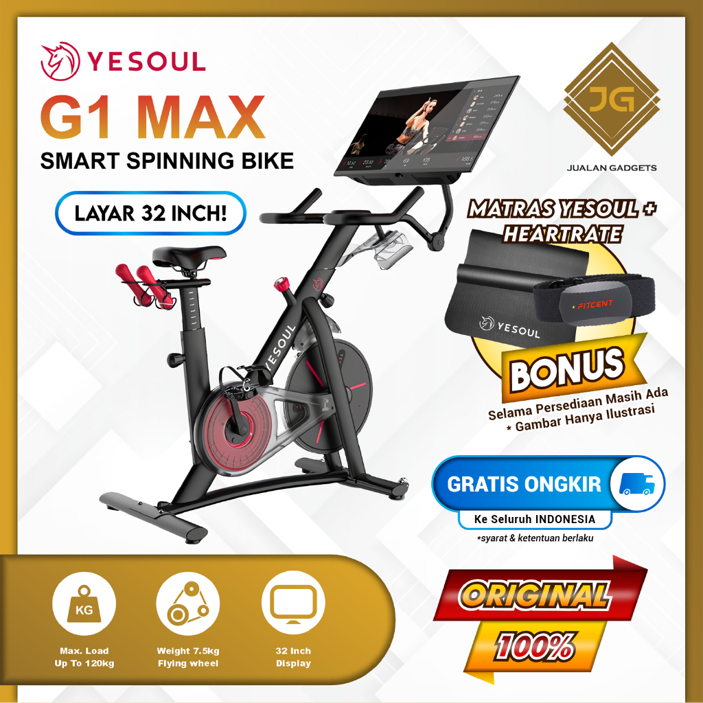 Yesoul G1 Max Spinning Bike with LCD 32&quot; / Sepeda Statis Resmi