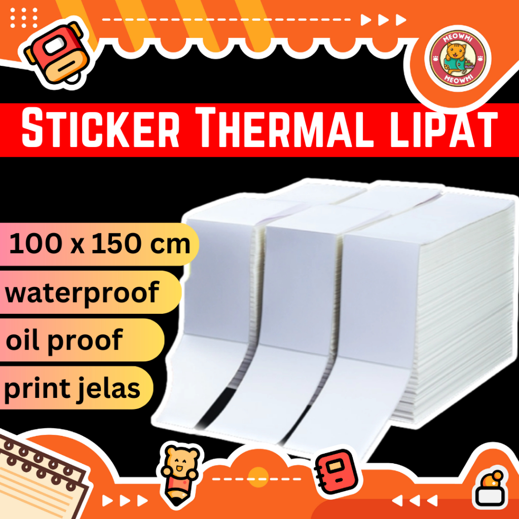 

Kertas Sticker Thermal 100 x 150 A6 Label Print Resi isi 500 Lembar Waterproof Oilproof STK0038