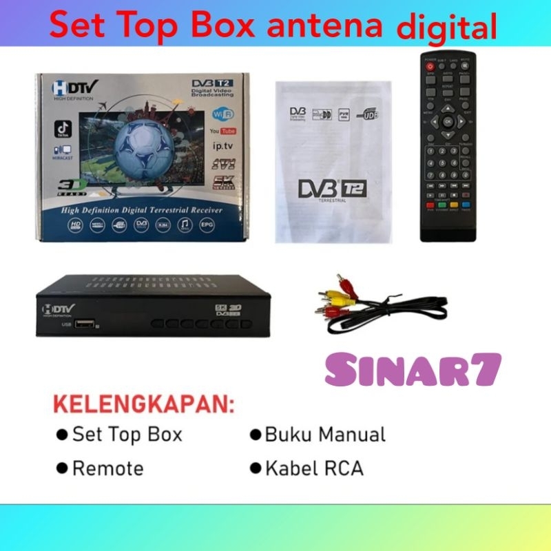 Set Top Box Receiver TV digital DVB- T2 wifi bisa youtube STB New 5K