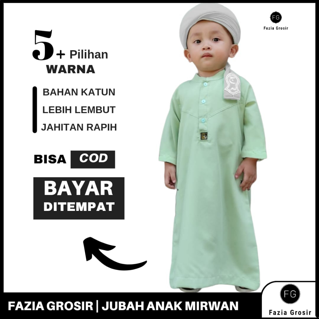 Jubah Anak MIRWAN by RAINAN ORI / Jubah Anak Terbaru 2023 / Jubah Anak Lengan Panjang / Gamis Anak Laki Laki / Jubah Anak Usia 1-13 tahun / Baju Koko Muslim Anak Laki Laki