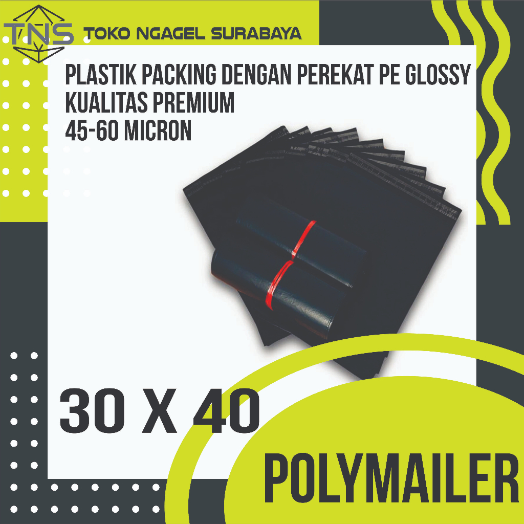 

[Toko Ngagel Surabaya] POLYMAILER 30 X 40 CM PREMIUM HITAM PE GLOSSY PLASTIK PACKING / PACKAGING / BUNGKUS PAKET ONLINE SHOP OLSHOP