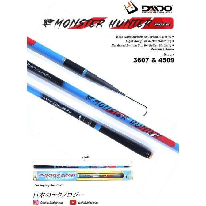 Joran Tegek Daido Monster Hunter 360 450 Bahan Nano Carbon Sensitive