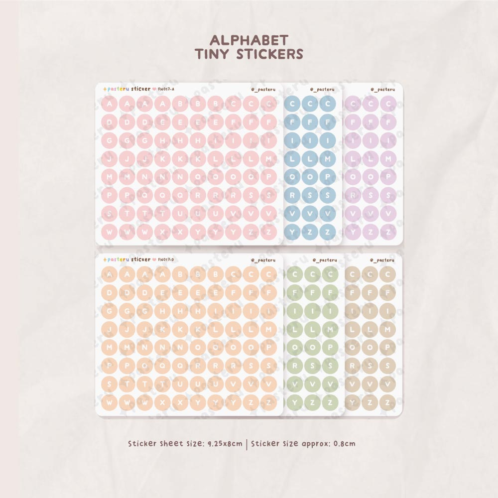 

PASTERU STICKER Alphabet Sticker Sheet / Stiker Jurnal Huruf