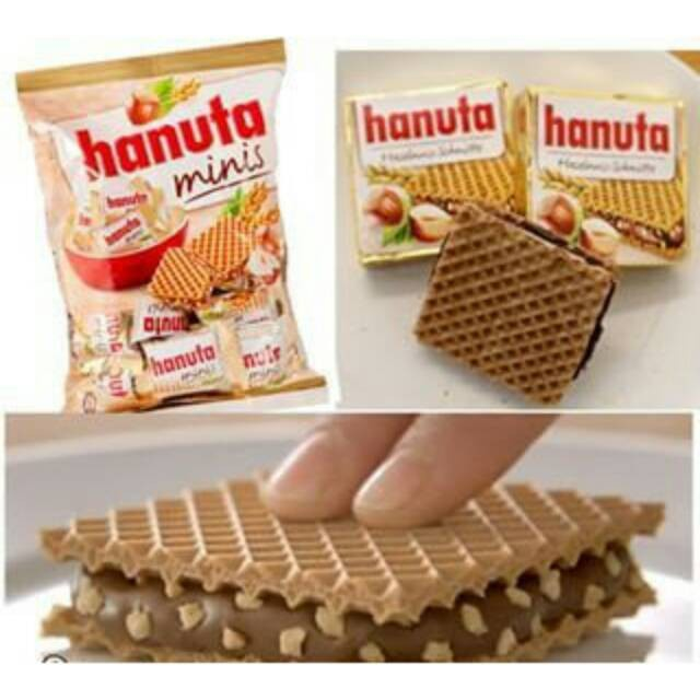 

Coklat Wafer Ferrero Hanuta Minis isi 19pcs 200gram asal Eropa