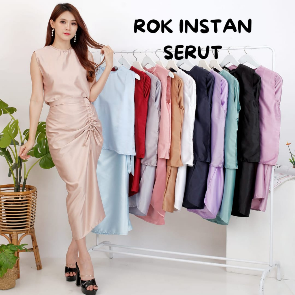 ROK SERUT INSTAN SUDAH DIJAHIT ROK SERUT VELVET