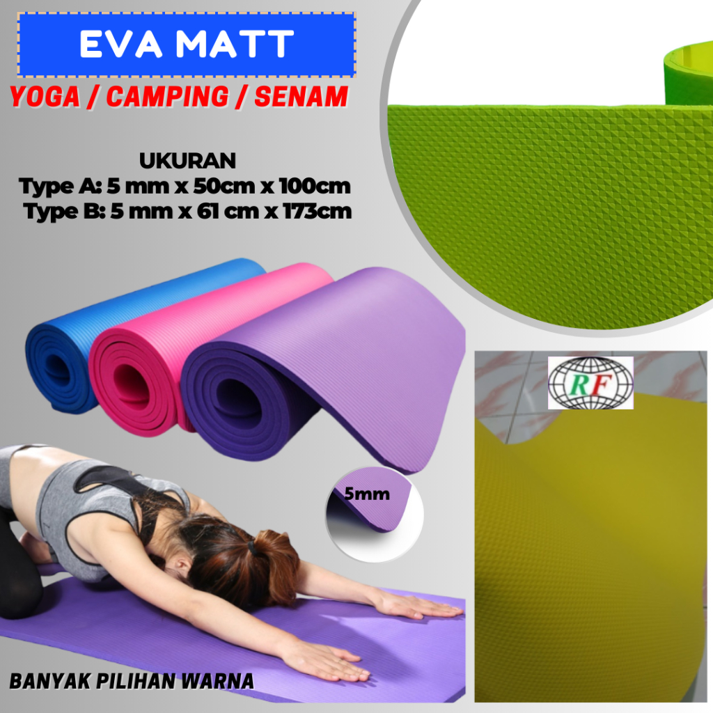 Matras Yoga Matras Camping  Matras Olahraga Eva Matras tebal