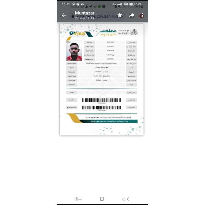 

Visa turis multiple