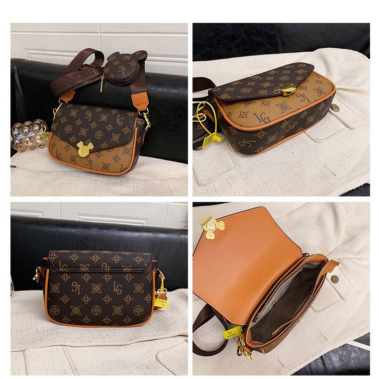 MV_Marvelouz MV804399 Tas SELEMPANG Wanita 2IN1 Model Shoulder Ada Mini Poket Terbaru 1kg bisa 2 tas supplier tas import