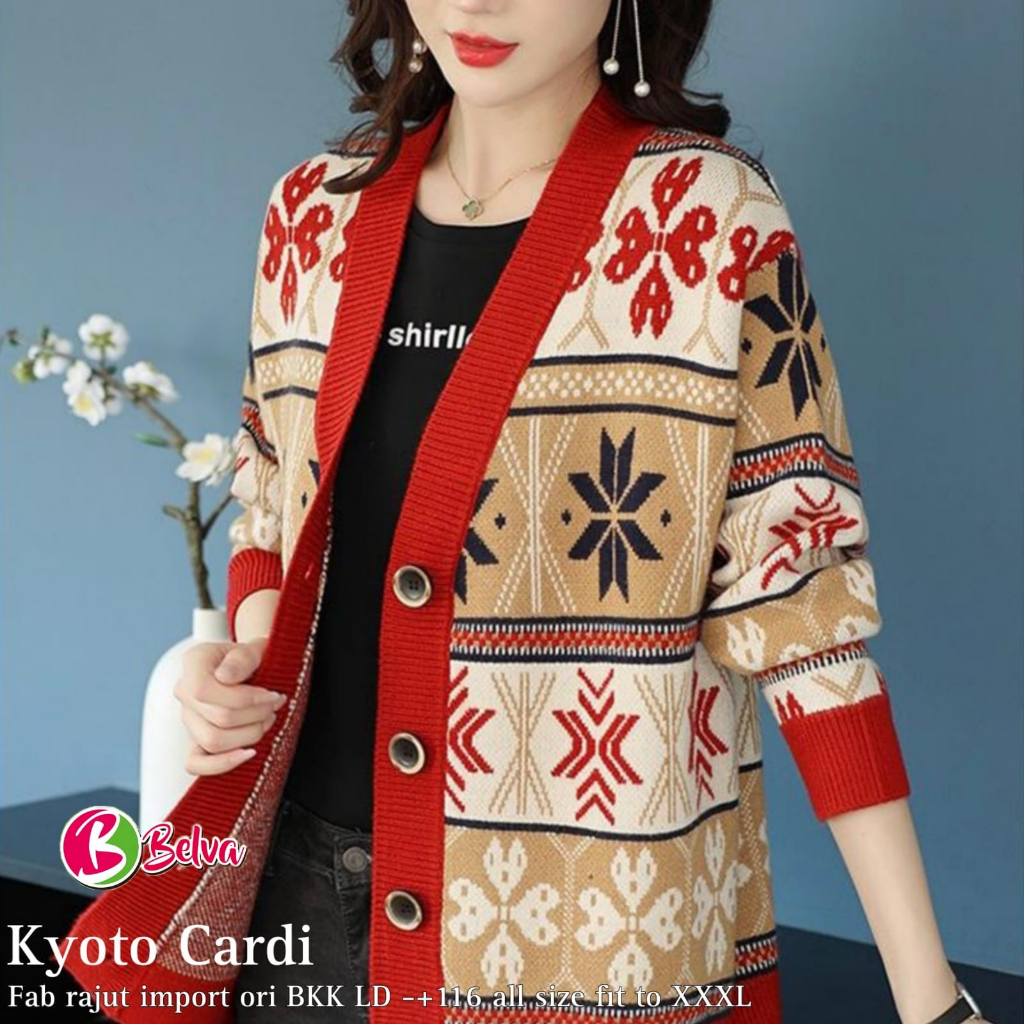 CARDIGAN RAJUT / 20.7 / MIDORI KYOTO DOMKA FUJITA LUNAR SONYA JULIO / CARDI WANITA ALLSIZE JUMBO / FIT TO XXL / BELVA
