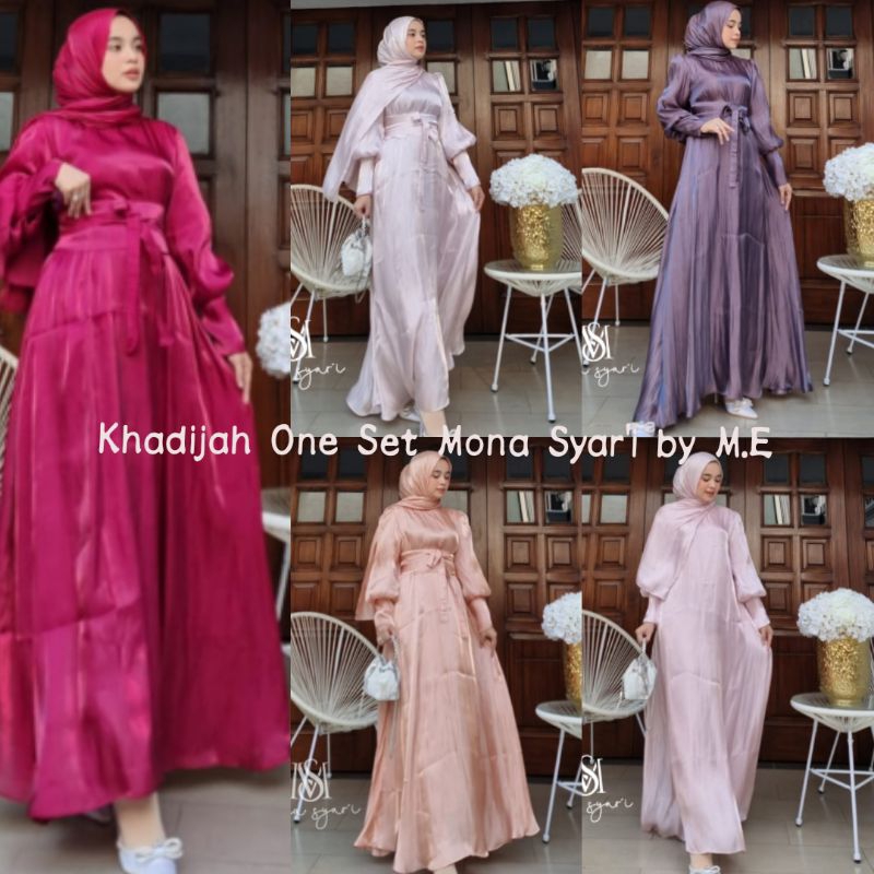 NEW COLLECTION KHADIJAH ONE SET (PASMINAH & BELT) MONA SYAR'I by M.E, Real Pic & 100% Original