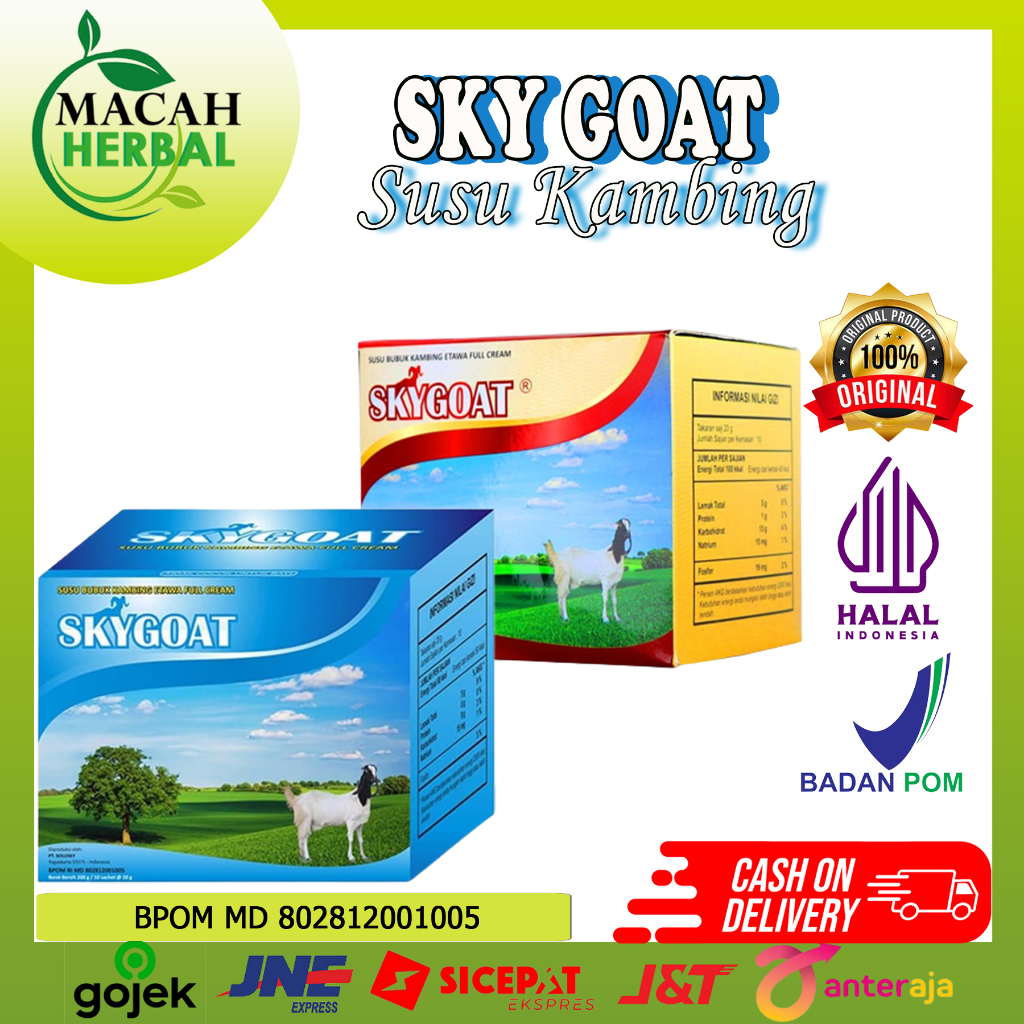 

[COD] MACAH HERBAL- SUSU SKYGOAT BOX SACHET - SKYGOAT SUSU KAMBING ETAWA ORI | COKLAT | PROPOLIS