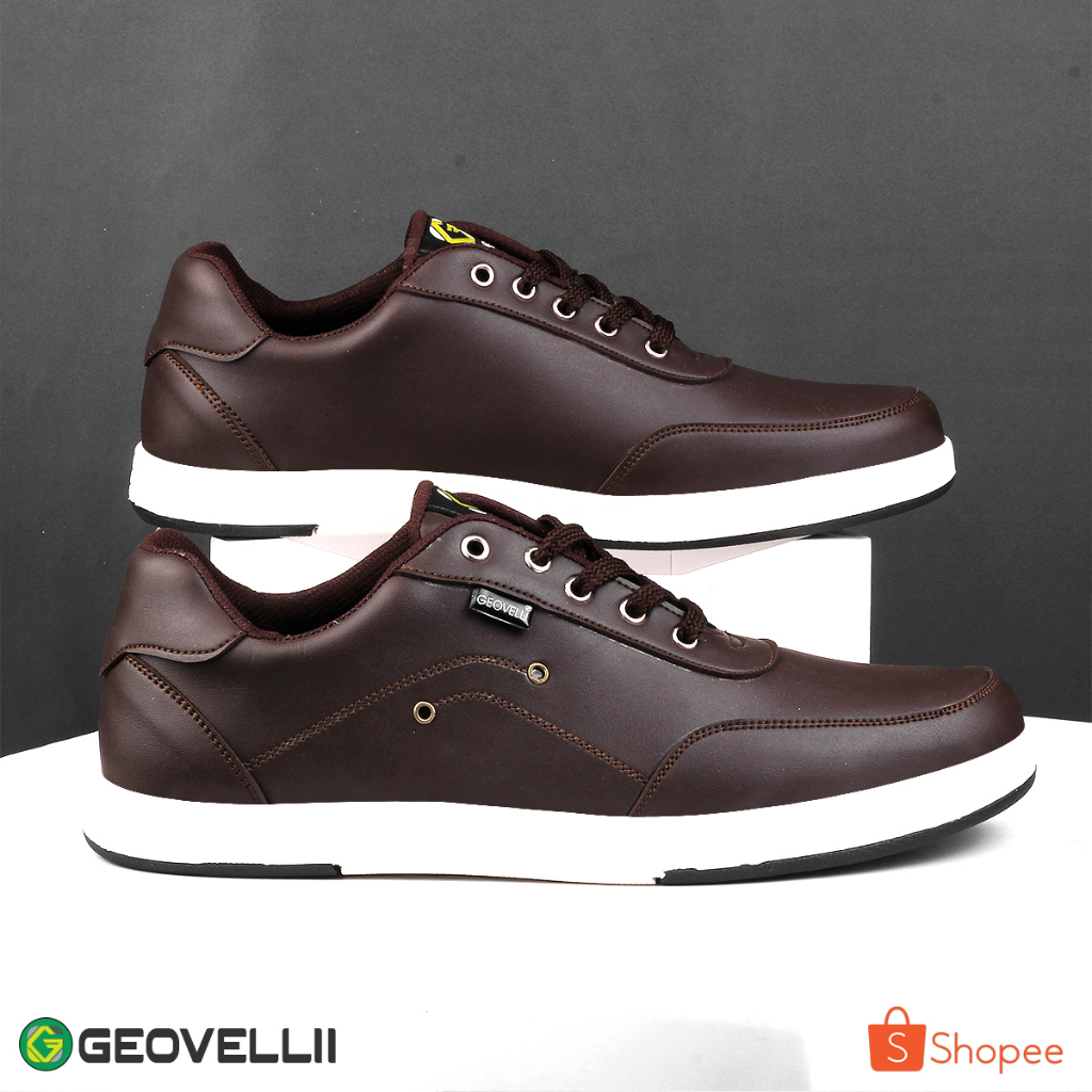 Sepatu Sneaker Pria Keren Coklat Sepatu Sneaker Pria Brend Geovelli Cocok Untuk Sekolah Kuliah Kerja