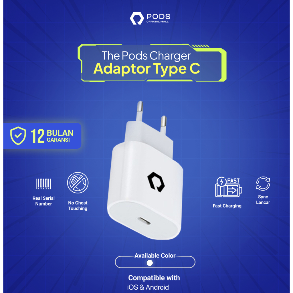 Charger Type C to Lightning Charging Adaptor Only By Pods Indonesiaaaaa