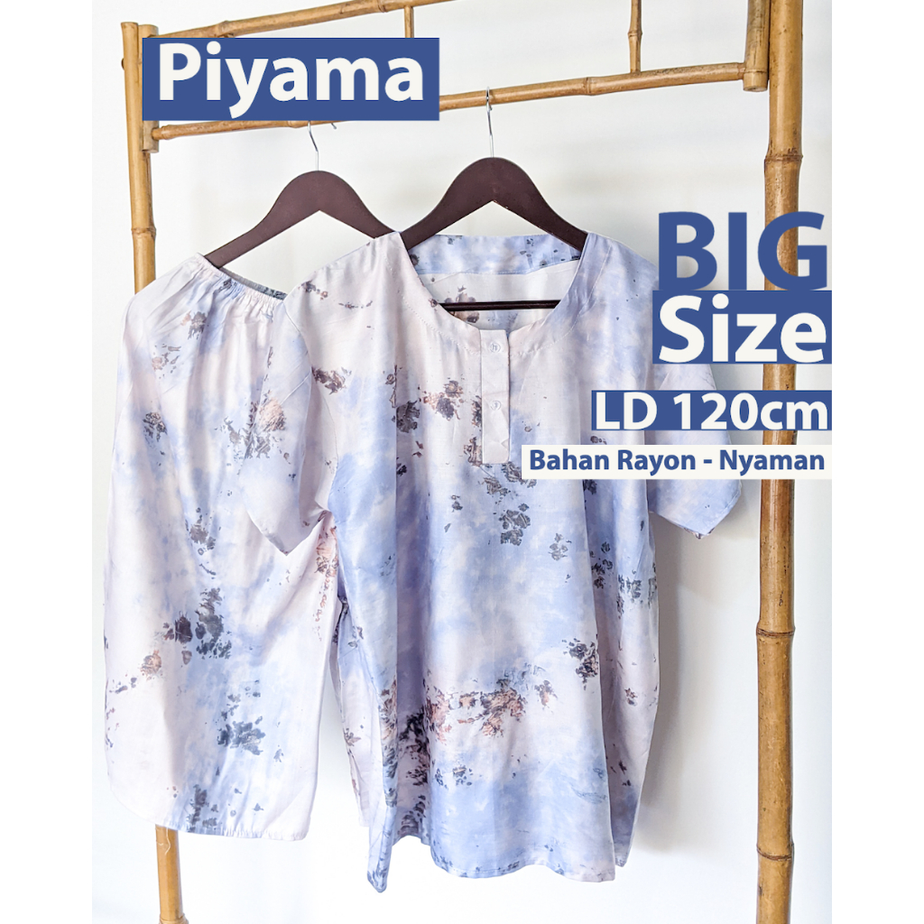 Baju Tidur Jumbo Piyama Jumbo Big Size LD 120 cm Sleepwear Daily Setelan Baju Tidur BEST SELLER Piyama Pajamas Rayon Premium Polos Adem SIZE XL BUSUI