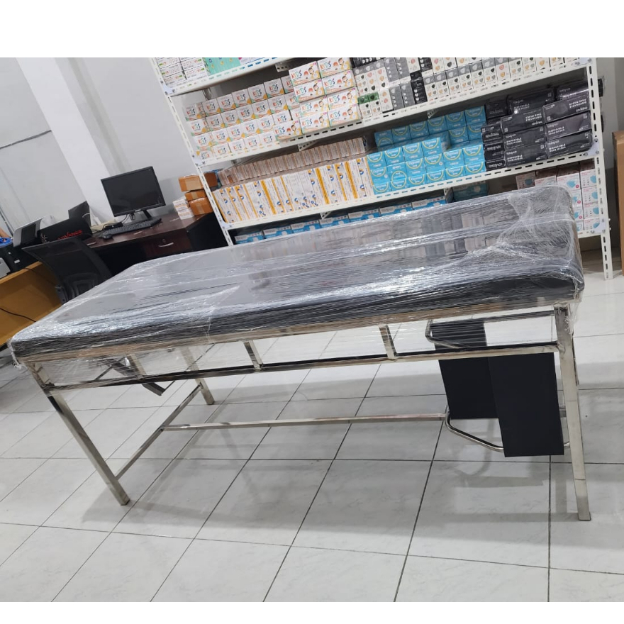 TEMPAT TIDUR PERIKSA PASIEN STAINLESS STEEL /MEJA PERIKSA/BED PERIKSA PASIEN + TANGGA STAINLESS