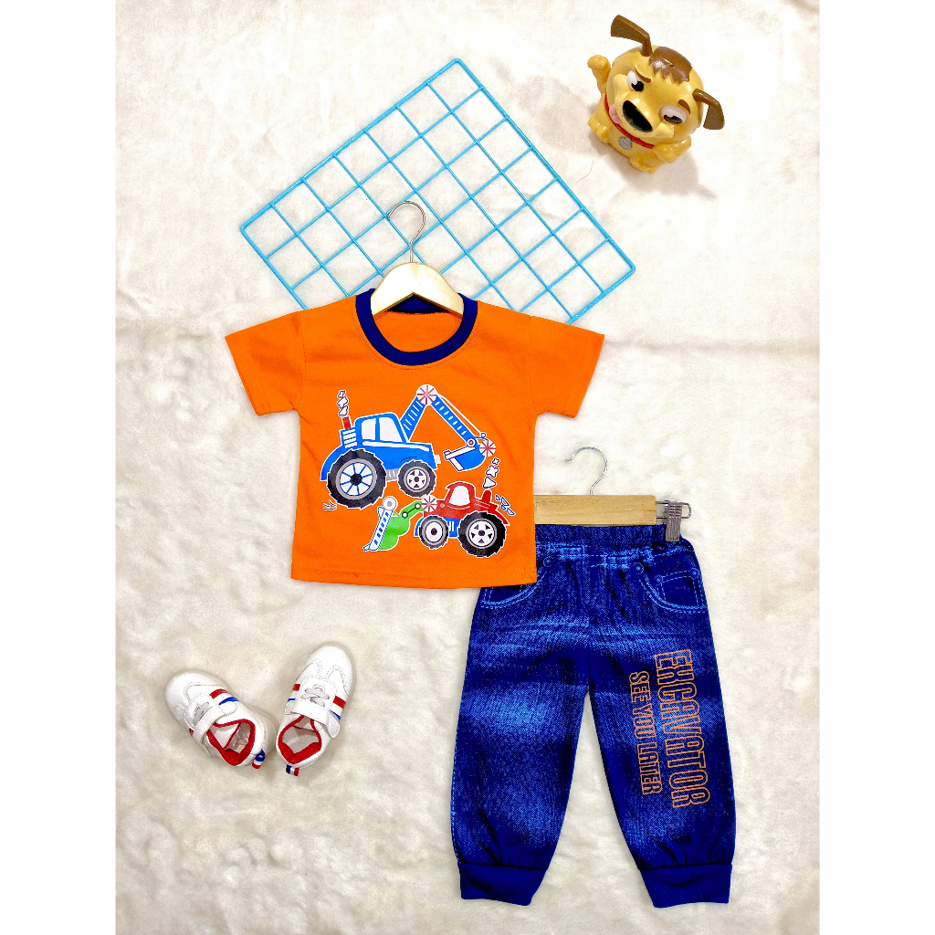 VNZ KIds- SETELAN CELANA PANJANG  ANAK LAKI - LAKI SEMI JEANS USIA 0 - 7 TAHUN