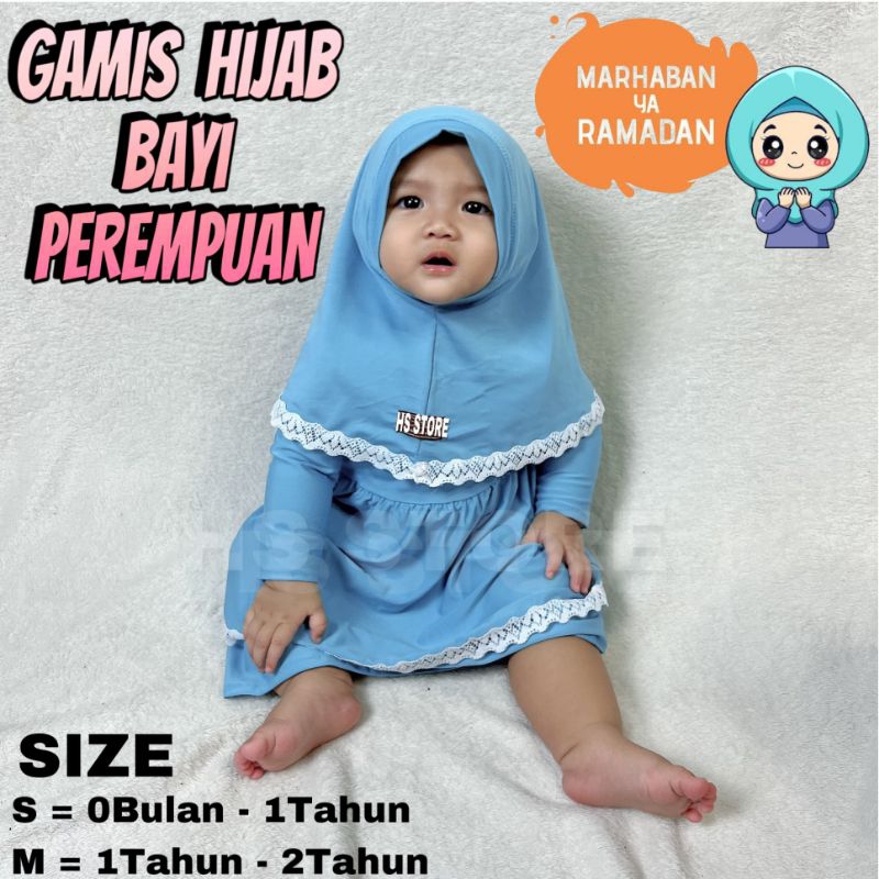 HARGA GROSIR !! GAMIS HIJAB BAYI PEREMPUAN / GAMIS ANAK PEREMPUAN FREE JILBAB TERMURAH