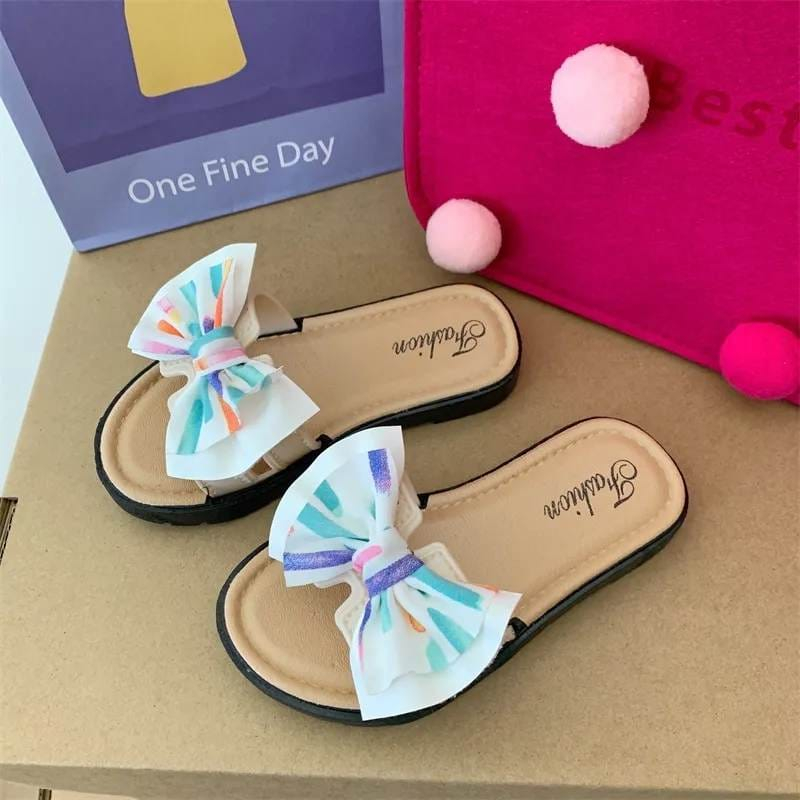 Sandal Selop Anak Kecil Perempuan Lucu Ribbon Stripe