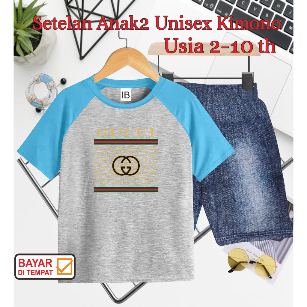 ((IB))SETELAN ANAK2 UNISEX KIMONO SEMI JEANS/QUCC1 DIGITAL SABLON