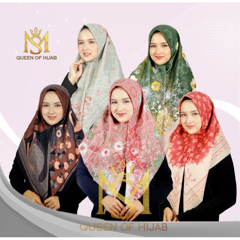 100rb dapat (6PCS) hijab segi empat voal motif | Kerudung segiempat premium random motif