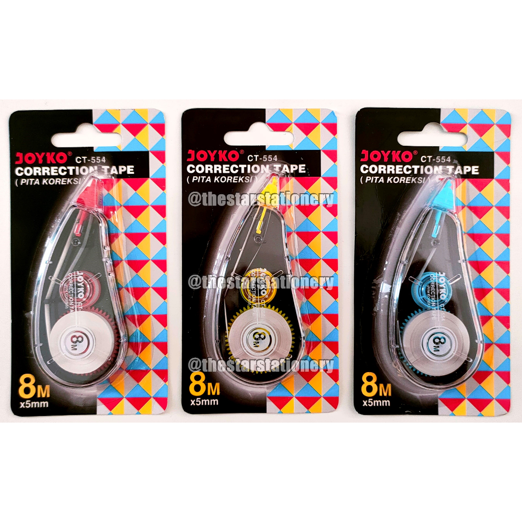 

(1 Biji) Correction Tape Joyko CT-554 (8 M x 5 mm) / Pita Koreksi Joyko CT 554