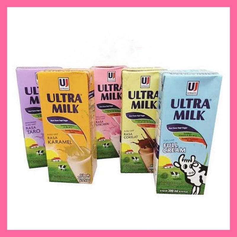 

susu ultra uht kotak cokelat stoberi moka vanila 200ml