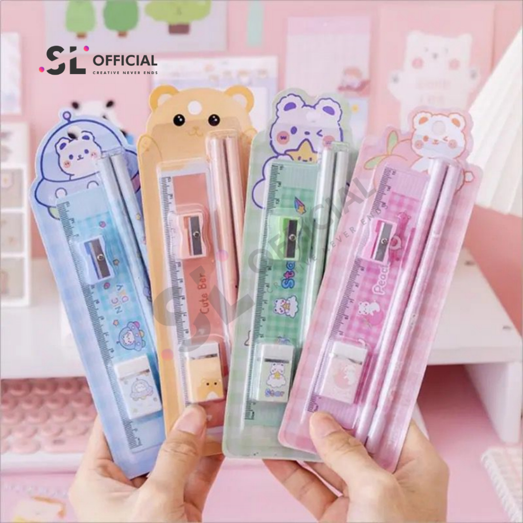 Paket Alat Tulis Anak Set Karakter Stationery Sekolah Perlengkapan Tulis Souvenir Ultah Goodie Bag / Alat Tulis Sekolah Karakter