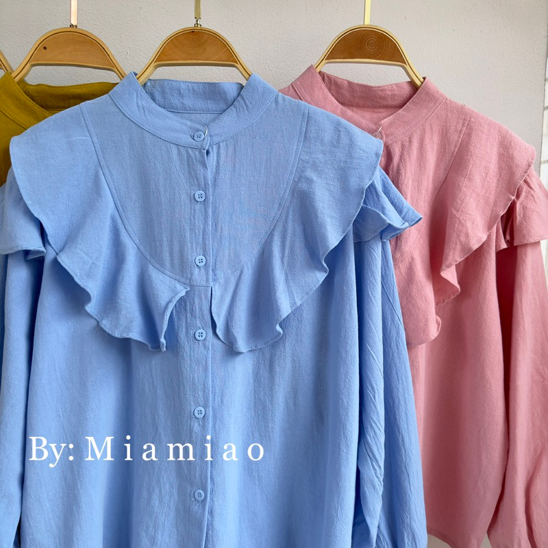 Baju Blouse Wanita Bahan Katun Linen Premium - Akira Shirt - Blouse Wanita