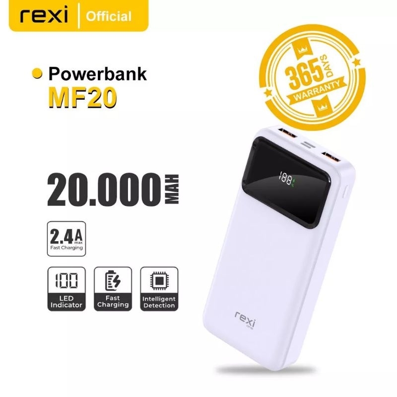 Rexi MF20 Powerbank 20000mAh LED Indicator Fast Charging