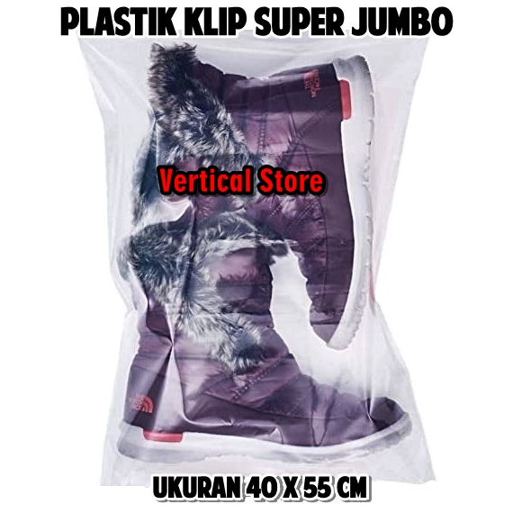 Plastik Klip Boneka Tas Sepatu Besar / Ziplock Bening Jumbo 40 x 55cm