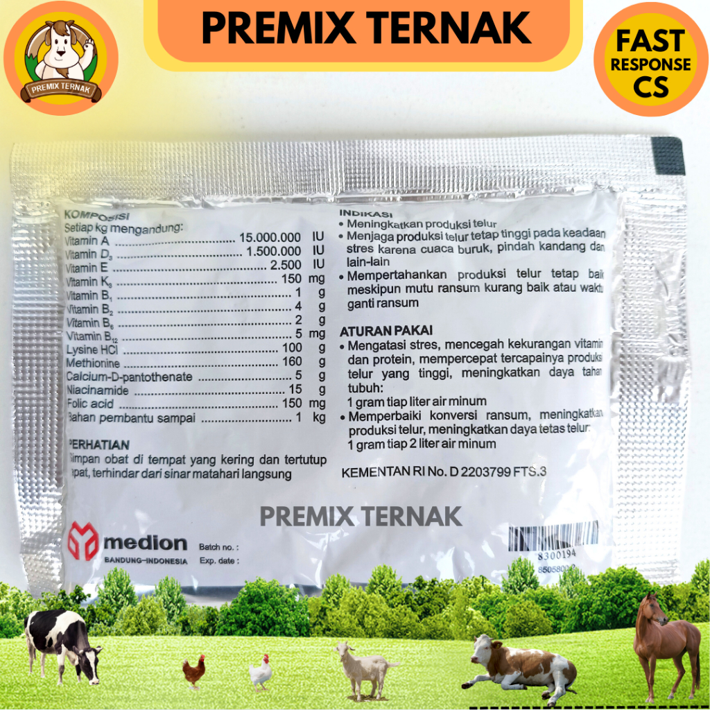 PUYUH MEDI EGG 100 gr - Vitamin Burung Puyuh Petelur - Pemacu Produksi Burung Puyuh Petelur