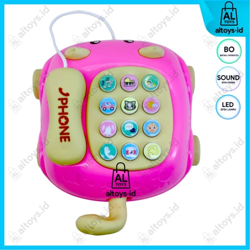 MAINAN MOBIL KARAKTER MOBIL TELFON MUSIC LAMPU MAINAN ANAK BABY RATTEL TOYS TELPHONE CUTE CARS YD4