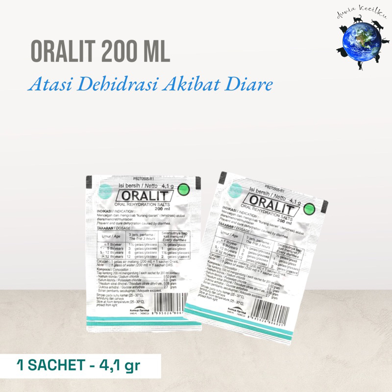 Oralit Anti Dehidrasi Akibat Diare / Muntah Dapat Digunakan Untuk Kucing / Anjing (1 Sachet 4,1 gr)