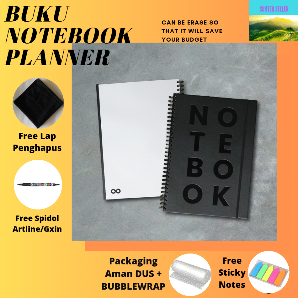 

Infinit Notebook Planner board buku Catatan Kosong Diary Book polos Aesthetic Binder Kantor pekerja dan mahasiswa kuliahan