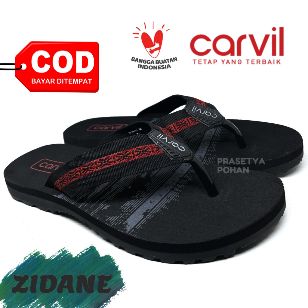 Sandal Pria Carvil Original Anti Air - Sendal Carvil Tartan