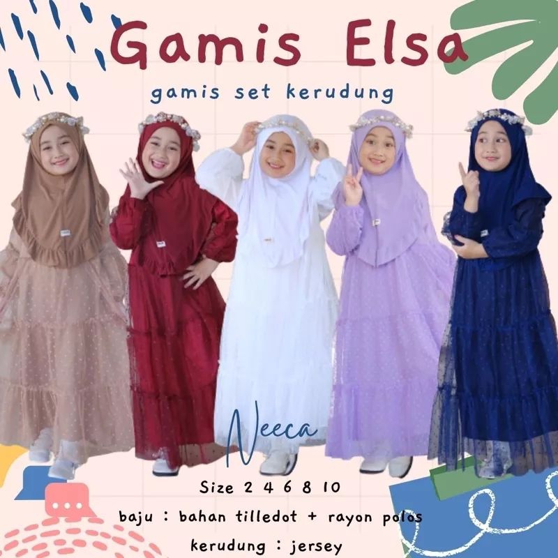 GAMIS ELSA PLUS KERUDUNG GAMIS ANAK TILE DOT GAMIS ANAK TUTU
